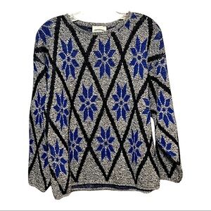 Separate Issue Vintage Knit Sweater Gray Black Blue Small